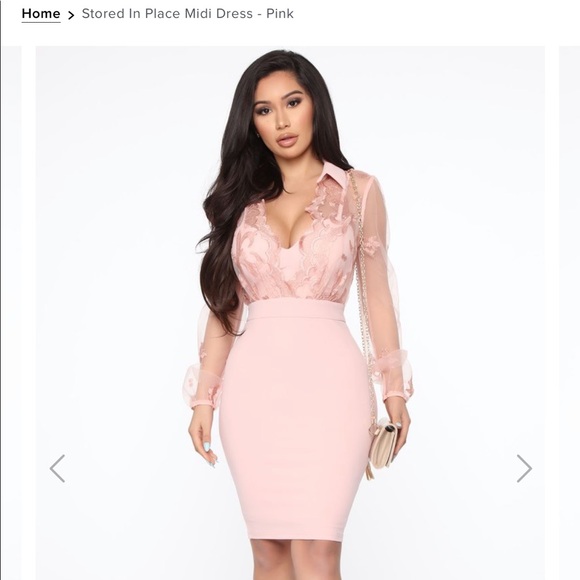 Fashion Nova Dresses & Skirts - Fashion Nova Long Sleeve Lace Midi Dress